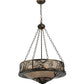 Meyda Lighting Whispering Pines 24" 4-Light Antique Copper Inverted Pendant Light With Silver Mica Shade Glass