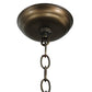 Meyda Lighting Whispering Pines 24" 4-Light Antique Copper Inverted Pendant Light With Silver Mica Shade Glass