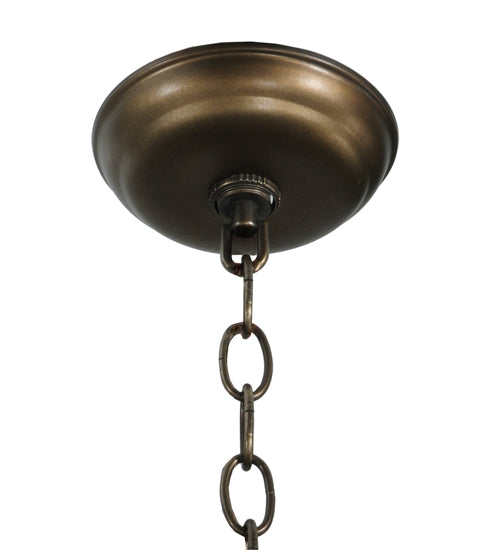 Meyda Lighting Whispering Pines 24" 4-Light Antique Copper Inverted Pendant Light With Silver Mica Shade Glass