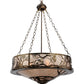 Meyda Lighting Whispering Pines 24" 4-Light Antique Copper Inverted Pendant Light With Silver Mica Shade Glass