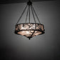 Meyda Lighting Whispering Pines 24" 4-Light Antiquity Inverted Pendant Light With Silver Mica Shade Glass