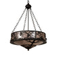 Meyda Lighting Whispering Pines 24" 4-Light Antiquity Inverted Pendant Light With Silver Mica Shade Glass