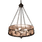 Meyda Lighting Whispering Pines 24" 4-Light Antiquity Inverted Pendant Light With Silver Mica Shade Glass