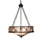 Meyda Lighting Whispering Pines 24" 4-Light Antiquity Inverted Pendant Light With Silver Mica Shade Glass