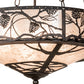 Meyda Lighting Whispering Pines 24" 4-Light Antiquity Inverted Pendant Light With Silver Mica Shade Glass