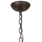 Meyda Lighting Whispering Pines 24" 4-Light Antiquity Inverted Pendant Light With Silver Mica Shade Glass