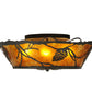 Meyda Lighting Whispering Pines 24" 4-Light Chestnut Flush Mount Light With Amber Mica Shade Glass
