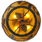 Meyda Lighting Whispering Pines 24" 4-Light Chestnut Flush Mount Light With Amber Mica Shade Glass