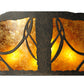Meyda Lighting Whispering Pines 24" 4-Light Chestnut Flush Mount Light With Amber Mica Shade Glass