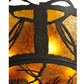Meyda Lighting Whispering Pines 24" 4-Light Chestnut Flush Mount Light With Amber Mica Shade Glass