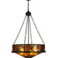 Meyda Lighting Whispering Pines 24" 4-Light Coffee Bean Inverted Pendant Light With Amber Mica Shade Glass