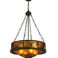 Meyda Lighting Whispering Pines 24" 4-Light Coffee Bean Inverted Pendant Light With Amber Mica Shade Glass