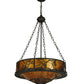 Meyda Lighting Whispering Pines 24" 4-Light Coffee Bean Inverted Pendant Light With Amber Mica Shade Glass