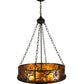 Meyda Lighting Whispering Pines 24" 4-Light Coffee Bean Inverted Pendant Light With Amber Mica Shade Glass