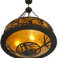 Meyda Lighting Whispering Pines 24" 4-Light Coffee Bean Inverted Pendant Light With Amber Mica Shade Glass
