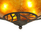 Meyda Lighting Whispering Pines 24" 4-Light Coffee Bean Inverted Pendant Light With Amber Mica Shade Glass