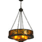 Meyda Lighting Whispering Pines 24" 4-Light Coffee Bean Inverted Pendant Light With Amber Mica Shade Glass