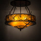 Meyda Lighting Whispering Pines 24" 4-Light Copper Vein Inverted Pendant Light With Amber Mica Shade Glass