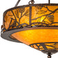 Meyda Lighting Whispering Pines 24" 4-Light Copper Vein Inverted Pendant Light With Amber Mica Shade Glass