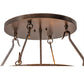Meyda Lighting Whispering Pines 24" 4-Light Copper Vein Inverted Pendant Light With Amber Mica Shade Glass
