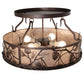 Meyda Lighting Whispering Pines 24" 4-Light Mahogany Bronze Semi-flush Mount Light With Silver Mica Shade Glass