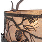 Meyda Lighting Whispering Pines 24" 4-Light Mahogany Bronze Semi-flush Mount Light With Silver Mica Shade Glass