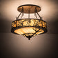 Meyda Lighting Whispering Pines 24" 4-Light Old Copper Pot Semi-flush Mount Light With Travetine Idalight Shade