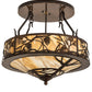 Meyda Lighting Whispering Pines 24" 4-Light Old Copper Pot Semi-flush Mount Light With Travetine Idalight Shade