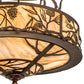Meyda Lighting Whispering Pines 24" 4-Light Old Copper Pot Semi-flush Mount Light With Travetine Idalight Shade
