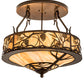 Meyda Lighting Whispering Pines 24" 4-Light Old Copper Pot Semi-flush Mount Light With Travetine Idalight Shade