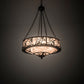 Meyda Lighting Whispering Pines 24" 6-Light Bronze Inverted Pendant Light With Silver Mica Shade Glass