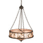 Meyda Lighting Whispering Pines 24" 6-Light Bronze Inverted Pendant Light With Silver Mica Shade Glass
