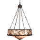 Meyda Lighting Whispering Pines 24" 6-Light Bronze Inverted Pendant Light With Silver Mica Shade Glass