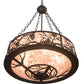 Meyda Lighting Whispering Pines 24" 6-Light Bronze Inverted Pendant Light With Silver Mica Shade Glass