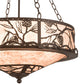 Meyda Lighting Whispering Pines 24" 6-Light Bronze Inverted Pendant Light With Silver Mica Shade Glass