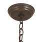 Meyda Lighting Whispering Pines 24" 6-Light Bronze Inverted Pendant Light With Silver Mica Shade Glass