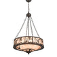 Meyda Lighting Whispering Pines 24" 6-Light Bronze Inverted Pendant Light With Silver Mica Shade Glass