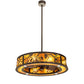 Meyda Lighting Whispering Pines 243542 44" 16-Light Oil Rubbed Bronze Chandelier With Amber Mica Shade Glass and Fan