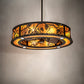 Meyda Lighting Whispering Pines 243542 44" 16-Light Oil Rubbed Bronze Chandelier With Amber Mica Shade Glass and Fan