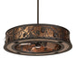 Meyda Lighting Whispering Pines 243542 44" 16-Light Oil Rubbed Bronze Chandelier With Amber Mica Shade Glass and Fan