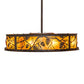 Meyda Lighting Whispering Pines 243542 44" 16-Light Oil Rubbed Bronze Chandelier With Amber Mica Shade Glass and Fan