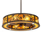 Meyda Lighting Whispering Pines 243542 44" 16-Light Oil Rubbed Bronze Chandelier With Amber Mica Shade Glass and Fan