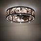 Meyda Lighting Whispering Pines 243635 37" Oil Rubbed Bronze Chandelier With Silver Mica Shade Glass and Fan
