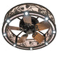Meyda Lighting Whispering Pines 243635 37" Oil Rubbed Bronze Chandelier With Silver Mica Shade Glass and Fan