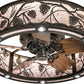 Meyda Lighting Whispering Pines 243635 37" Oil Rubbed Bronze Chandelier With Silver Mica Shade Glass and Fan