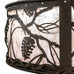 Meyda Lighting Whispering Pines 243635 37" Oil Rubbed Bronze Chandelier With Silver Mica Shade Glass and Fan