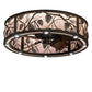 Meyda Lighting Whispering Pines 243635 37" Oil Rubbed Bronze Chandelier With Silver Mica Shade Glass and Fan