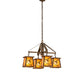 Meyda Lighting Whispering Pines 28" 4-Light Antique Copper Chandelier With Amber Mica Shade Glass