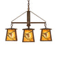 Meyda Lighting Whispering Pines 28" 4-Light Antique Copper Chandelier With Amber Mica Shade Glass