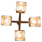 Meyda Lighting Whispering Pines 28" 4-Light Antique Copper Chandelier With Amber Mica Shade Glass
